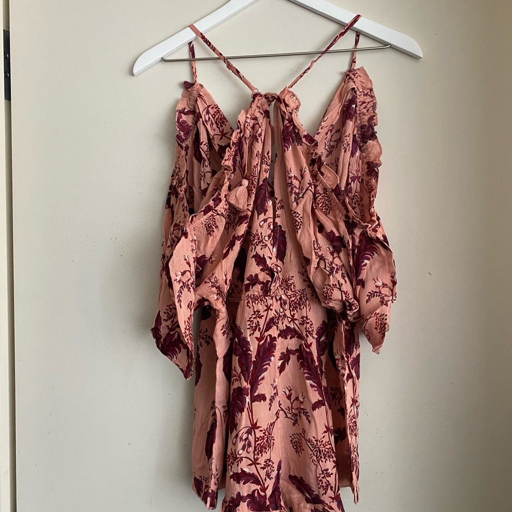 Topshop Floral Cold Shoulder Playsuit - Picture 6 of 6